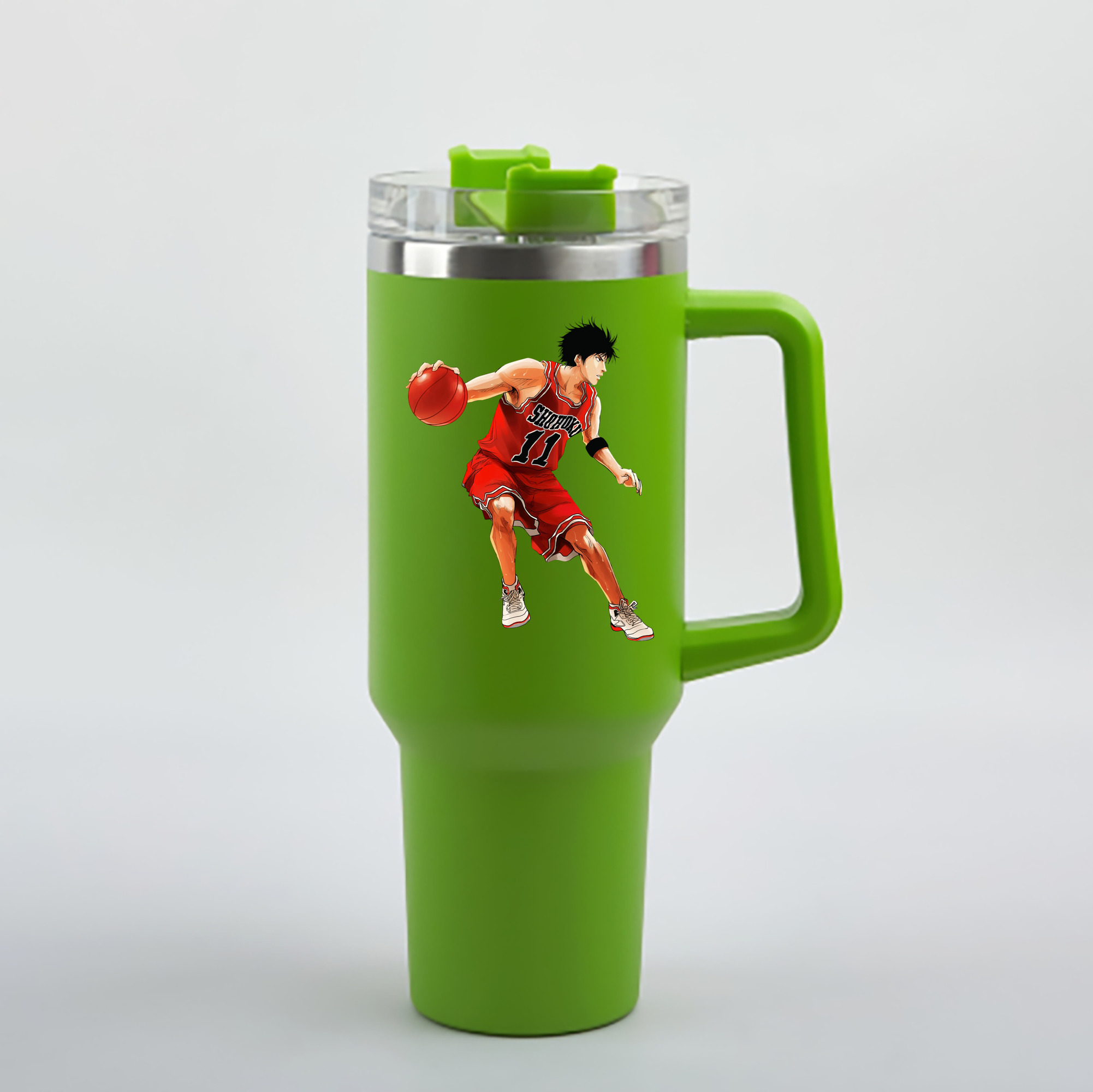 （画像用） SLAM DUNK／スラムダンク 1200mL車用タンブラー - クリスタルステッカー（プラスチックストロー付き）